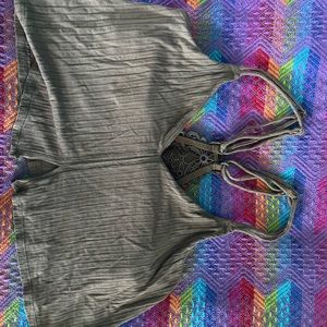 Aerie Small Brown Crop top, built in bra, and adjustable straps. Worn about 2x.